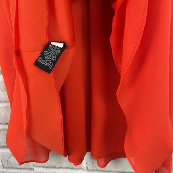 iz byer Juniors Small Tangerine Sheer Spaghetti Strap Halter Skater Mini… - Picture 6 of 9